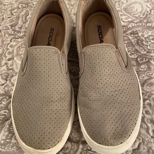 Grey slip on loafers with memory foam insole size 7.5